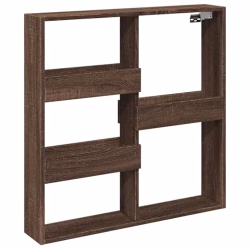 vidaXL Modern Wall Mounted Cabinet in Brown, W/D/H: 80 x 15 x 80 cm – 1