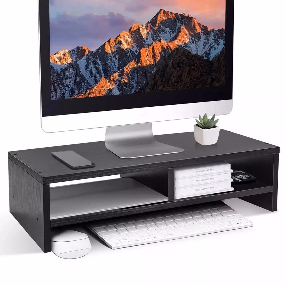 SPETLEK Black MDF Computer Desktop Monitor Stand – 3