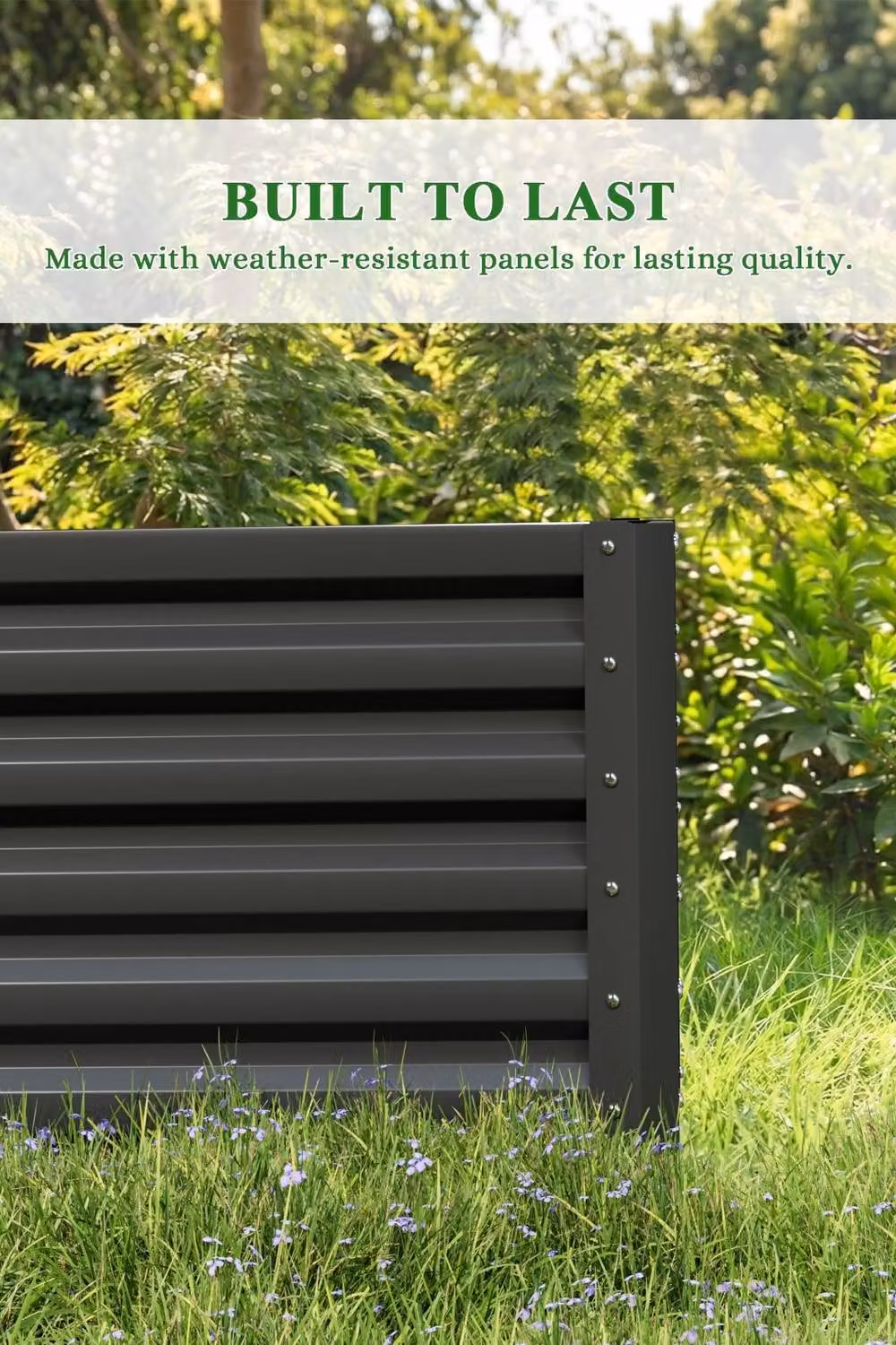 Garden Sanctuary Grey Metal Outdoor Raised Garden Bed – 4