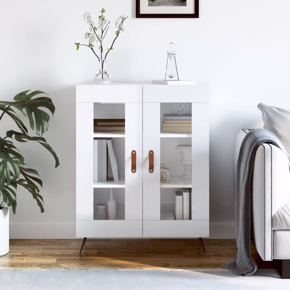 Berkfield Home Modern High Gloss White Sideboard, W/D/H: 69.5 x 34 x 90 cm – 2