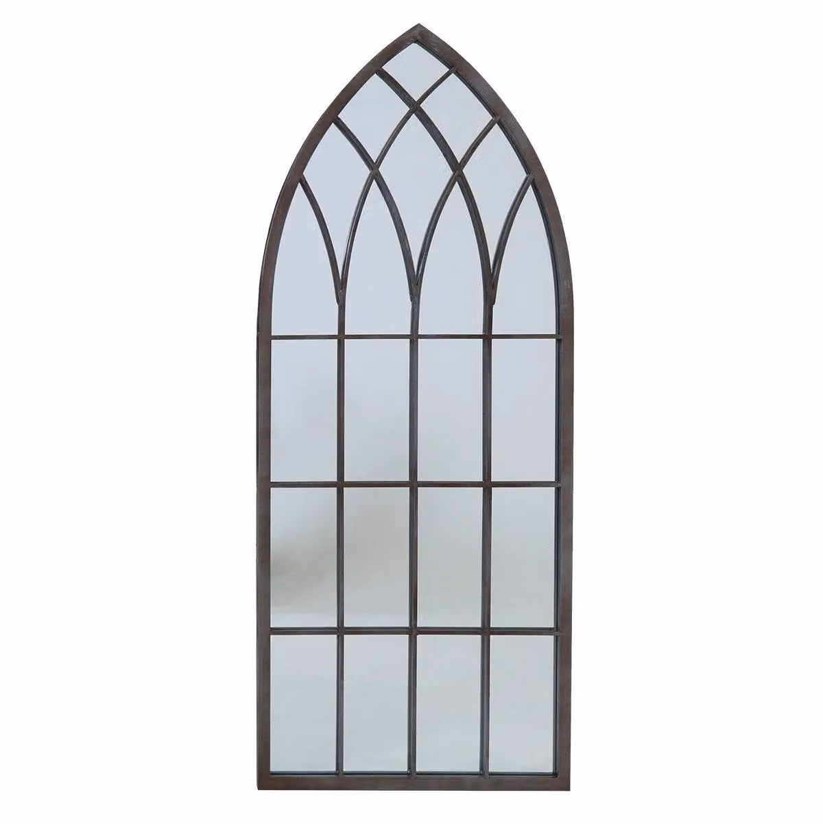 Charles Bentley Shabby Chic Oval Outdoor Hanging Arch Mirror, Grey, H 115 x W 50 cm – 2