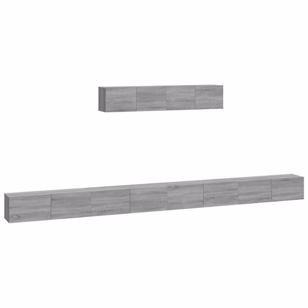 Berkfield Home Classic 4 Piece Grey Sonoma TV Cabinet Set in Engineered Wood and MDF – 3
