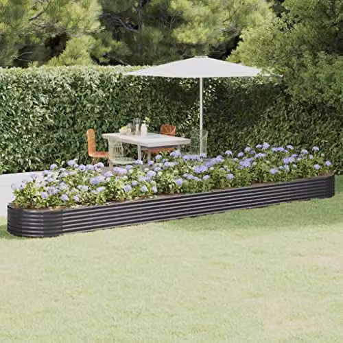 vidaXL Anthracite Steel Garden Planter Tub W: 544 cm, D: 100 cm, H: 36 cm – 2
