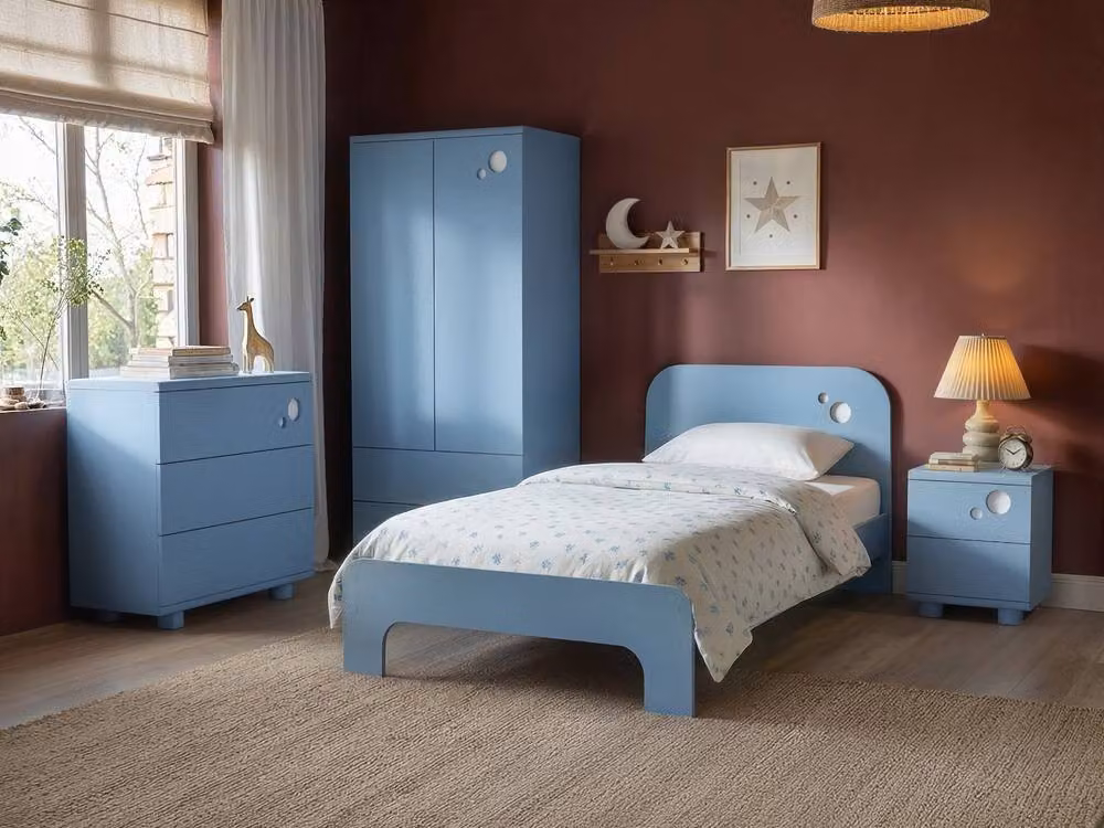 Flair Livana Modern Childrens Wardrobe with Integrated Drawers, Blue and White, H: 172 cm, W: 76 cm – 3
