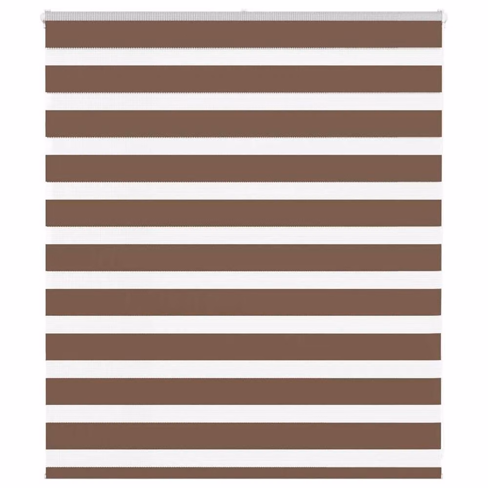 Berkfield Home Elegant Zebra Blind in Brown, W: 120 cm, H: 100 cm, Polyester Fabric – 2