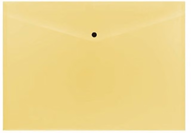 Janrax Pack of 12 A3 Green Plastic Document Wallets with Snap Button Studs
