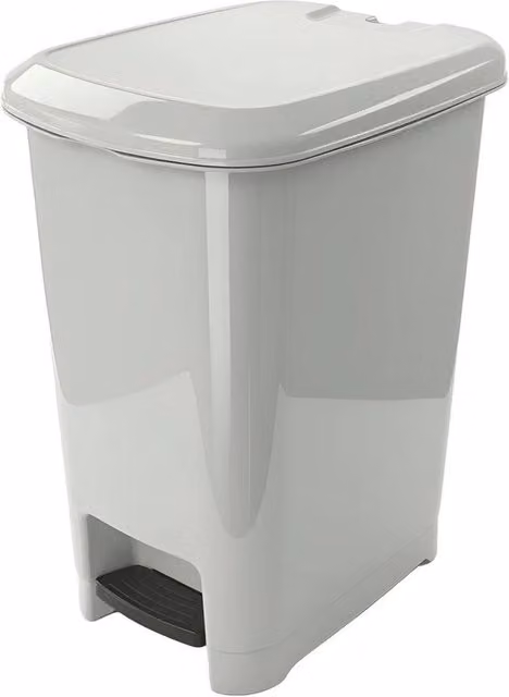 SPETLEK 10 L Grey Plastic Pedal Bin for Indoor Kitchen Use