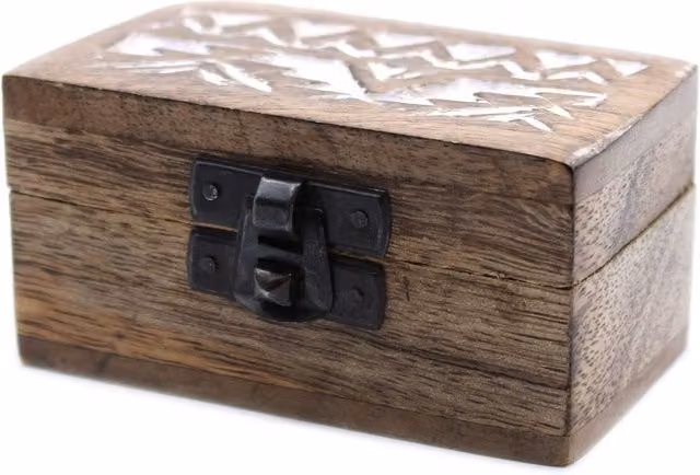 Ancient Wisdom Slavic Design Pill Box in White Washed Wood and Brown – 5