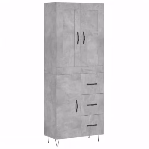 vidaXL Industrial Highboard in Grey with Hinged Doors and Internal Shelves, W/D/H: 69.5 x 34 x 180 cm – 1