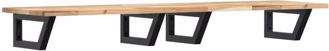 Berkfield Home Wall Mounted Basin Shelf in Brown Acacia Wood and Steel