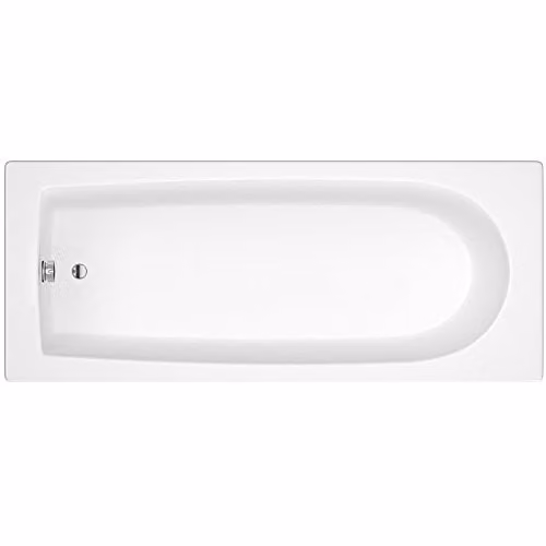 Nuie NBA605 Barmby Modern Single Ended Round Free Standing Bathroom Bath, White, W/D/H: 1500 x 700 x 380 mm