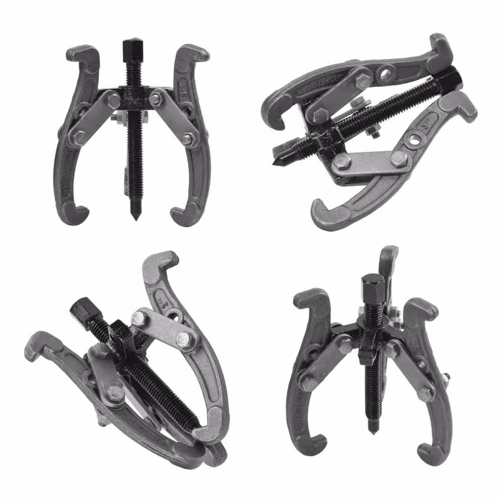 VOGREX 3-Piece Reversible Gear Puller Set with 3-Leg Hub Bearing Tool in Silver and Black – 6