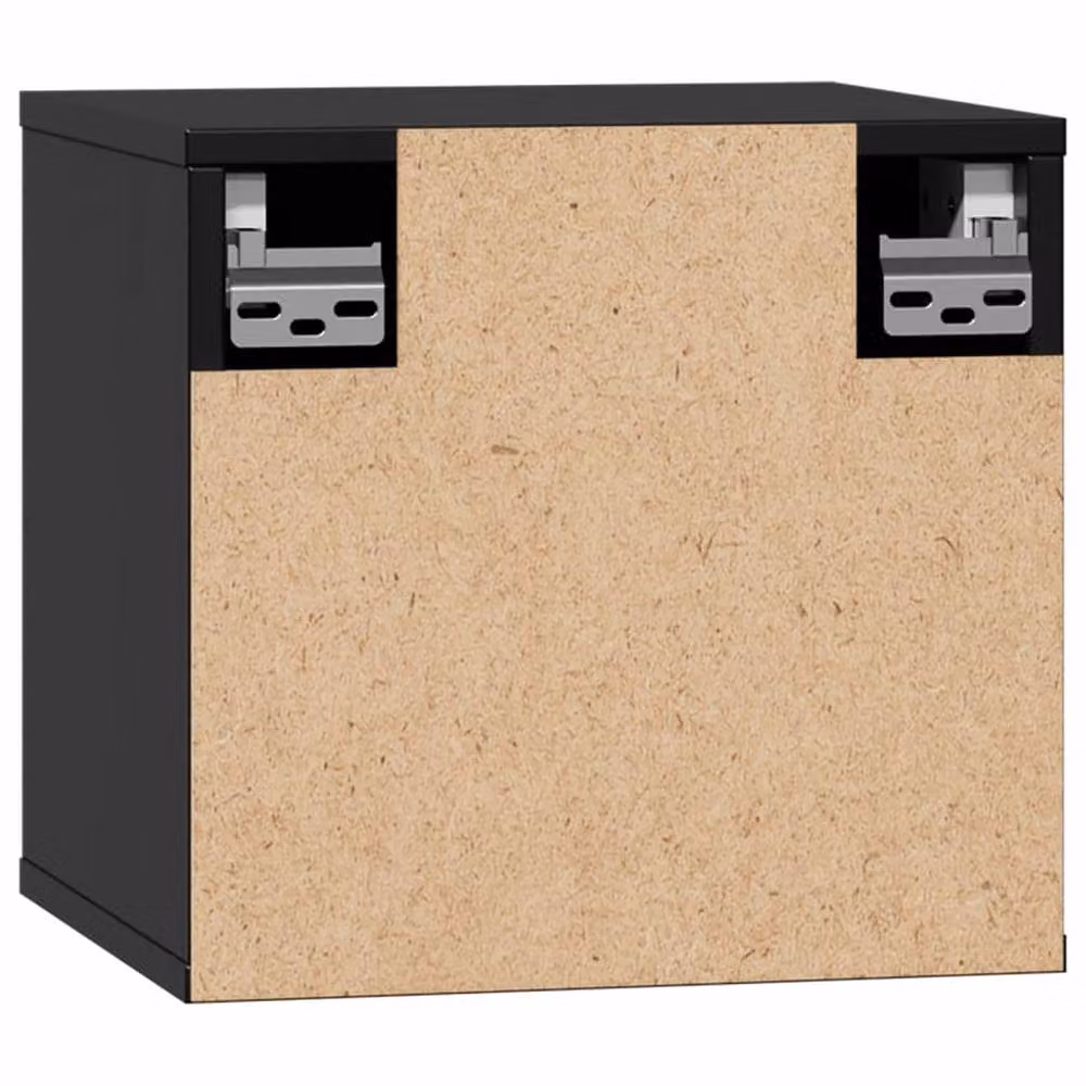 Berkfield Home Set of 2 Black Wall Mounted Cabinets in Solid Pine Wood, W/D/H: 31.5 x 30 x 30 cm – 4