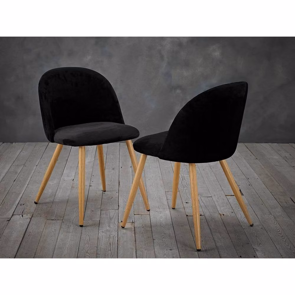 Lemon Pavilion Furniture Venice Dining Chair in Black Velvet, W: 51 cm, D: 55 cm, H: 78 cm – 3