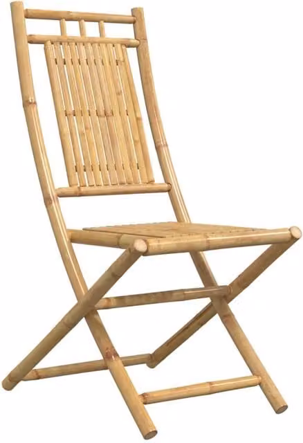 Berkfield Home Beautiful Set of 4 Brown Bamboo Folding Garden Chairs, W/D/H: 46 x 66 x 99 cm – 1