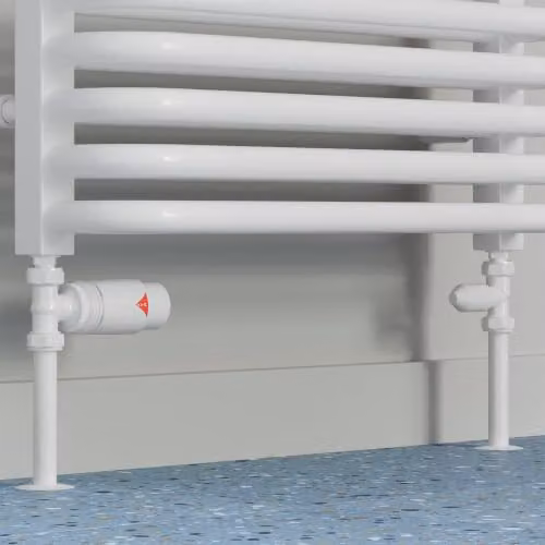 UK Radiators Derry Bold White Thermostatic Radiator Valve and Lockshield Set with 8mm Reducers – 2