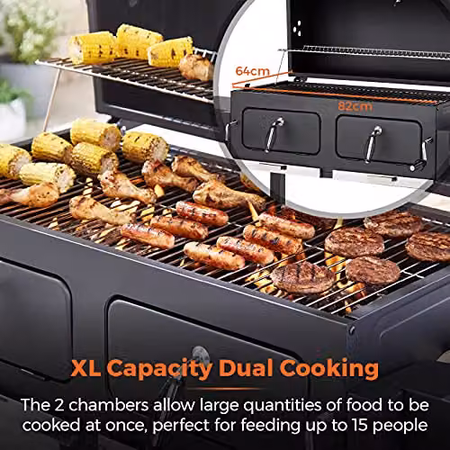 Tower Ignite Duo XL Charcoal BBQ Grill with Thermometer, Black – 3