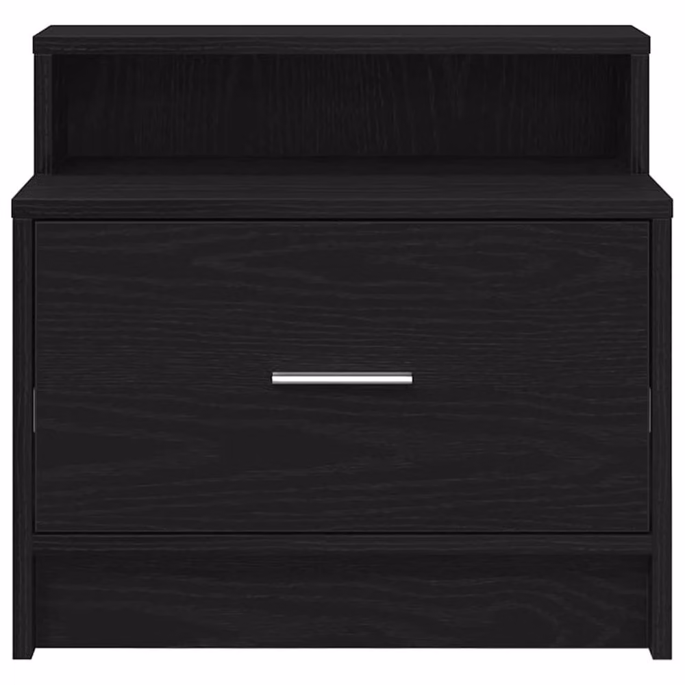 Berkfield Home Durable Bedside Cabinets with Drawer, 2 Pack, Black Oak, W: 51 cm, D: 31 cm, H: 47 cm – 4