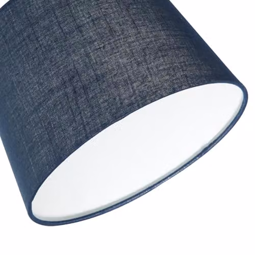 Happy Homewares Modern Blue and White Fabric Cylinder Drum Lamp Shade W/D/H: 25 x 18 x 25 cm – 3