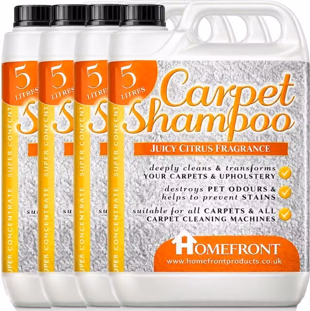 Homefront Citrus Carpet Shampoo for Stain and Odour Removal, Orange, 20kg