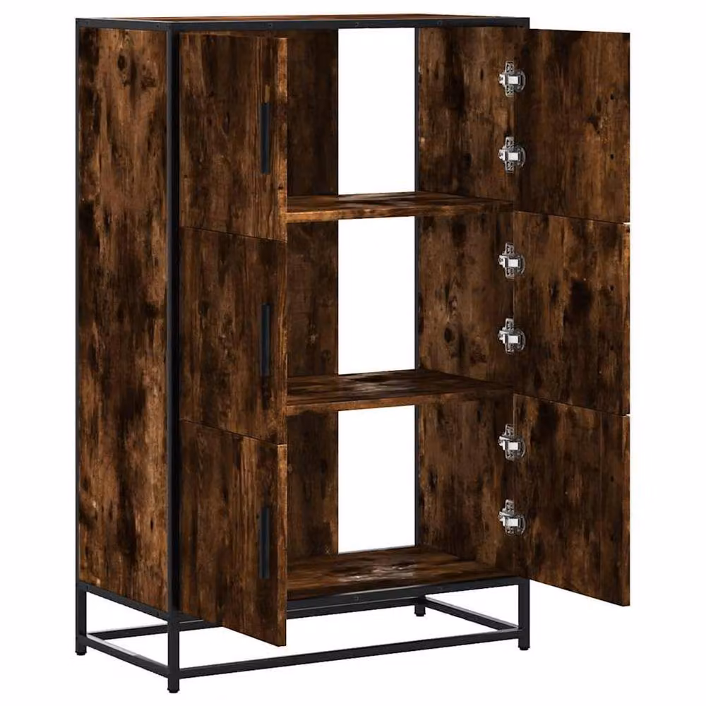 Berkfield Home Highboard in Smoked Oak and Brown, W: 68 cm, D: 35 cm, H: 106.5 cm – 4