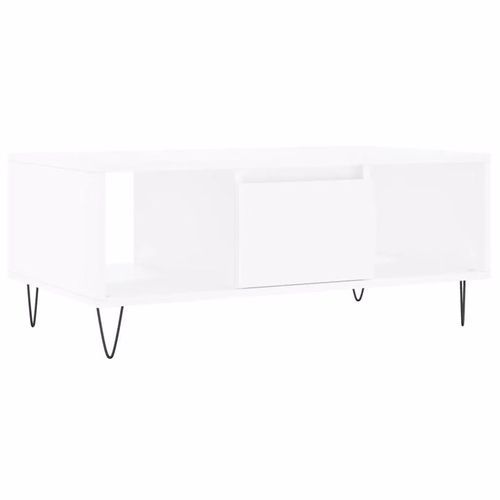 Berkfield Home Modern White Coffee Table, W/D/H: 90 x 50 x 36.5 cm – 2