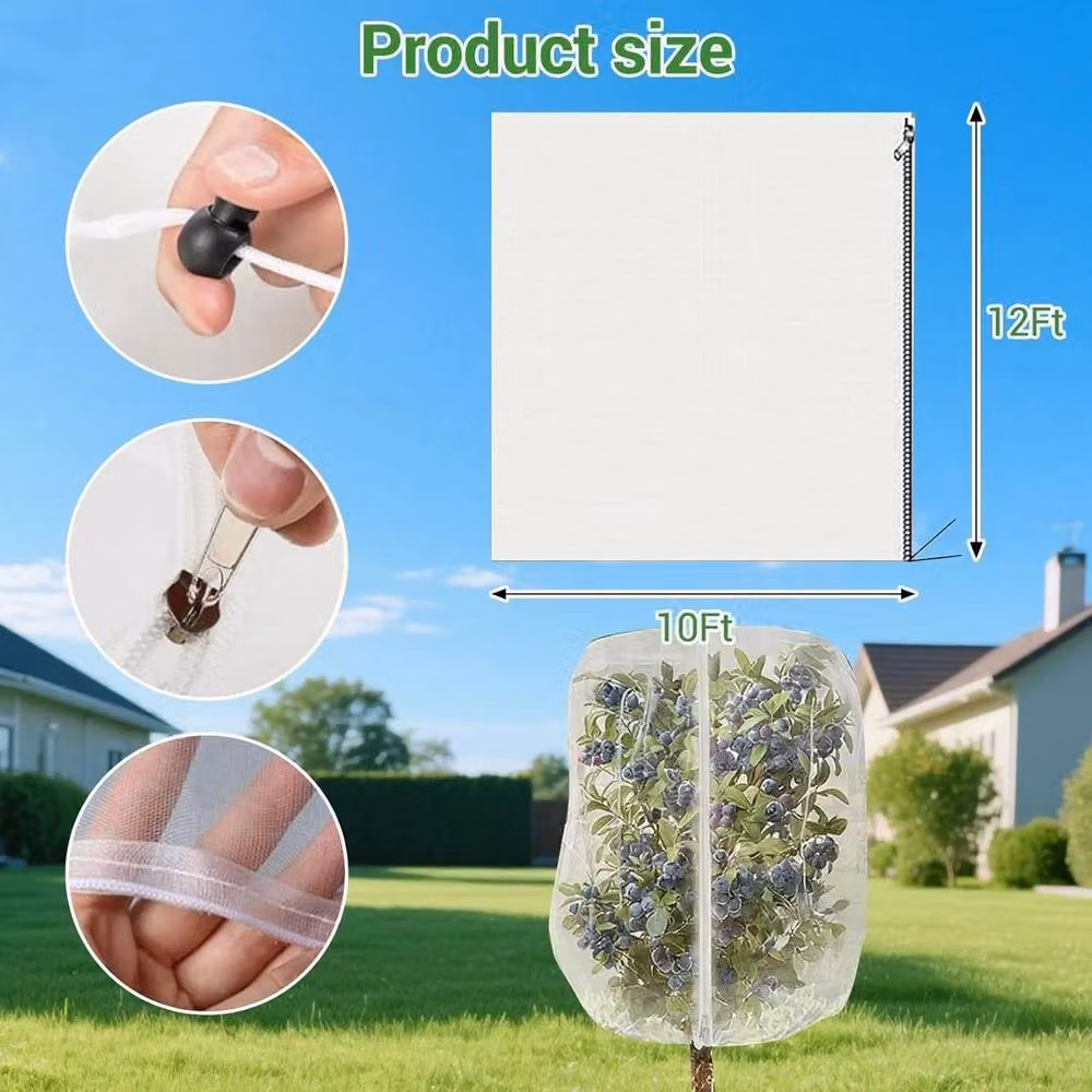 VOGREX White Fruit Tree Netting with Zipper for Vegetable Gardens – 2