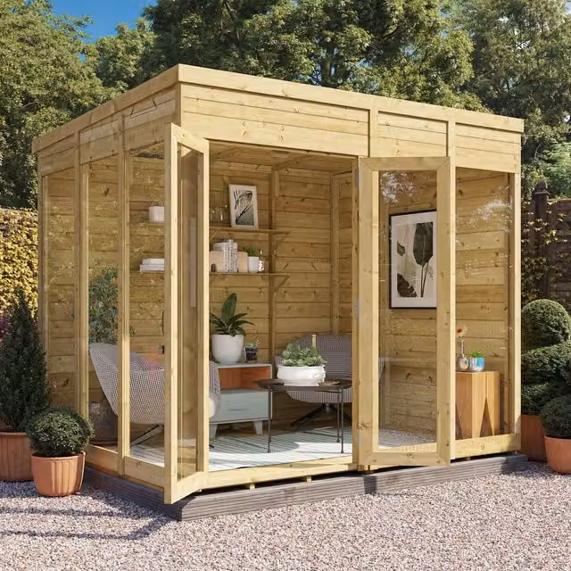 BillyOh Switch Pent Tongue and Groove Wood Summerhouse in Brown