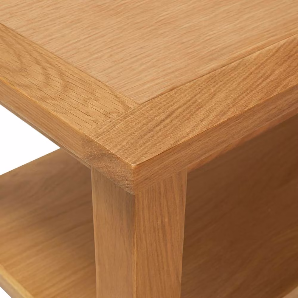 Berkfield Home Solid Oak Coffee Table in Brown, W/D/H: 90 x 45 x 40 cm – 3