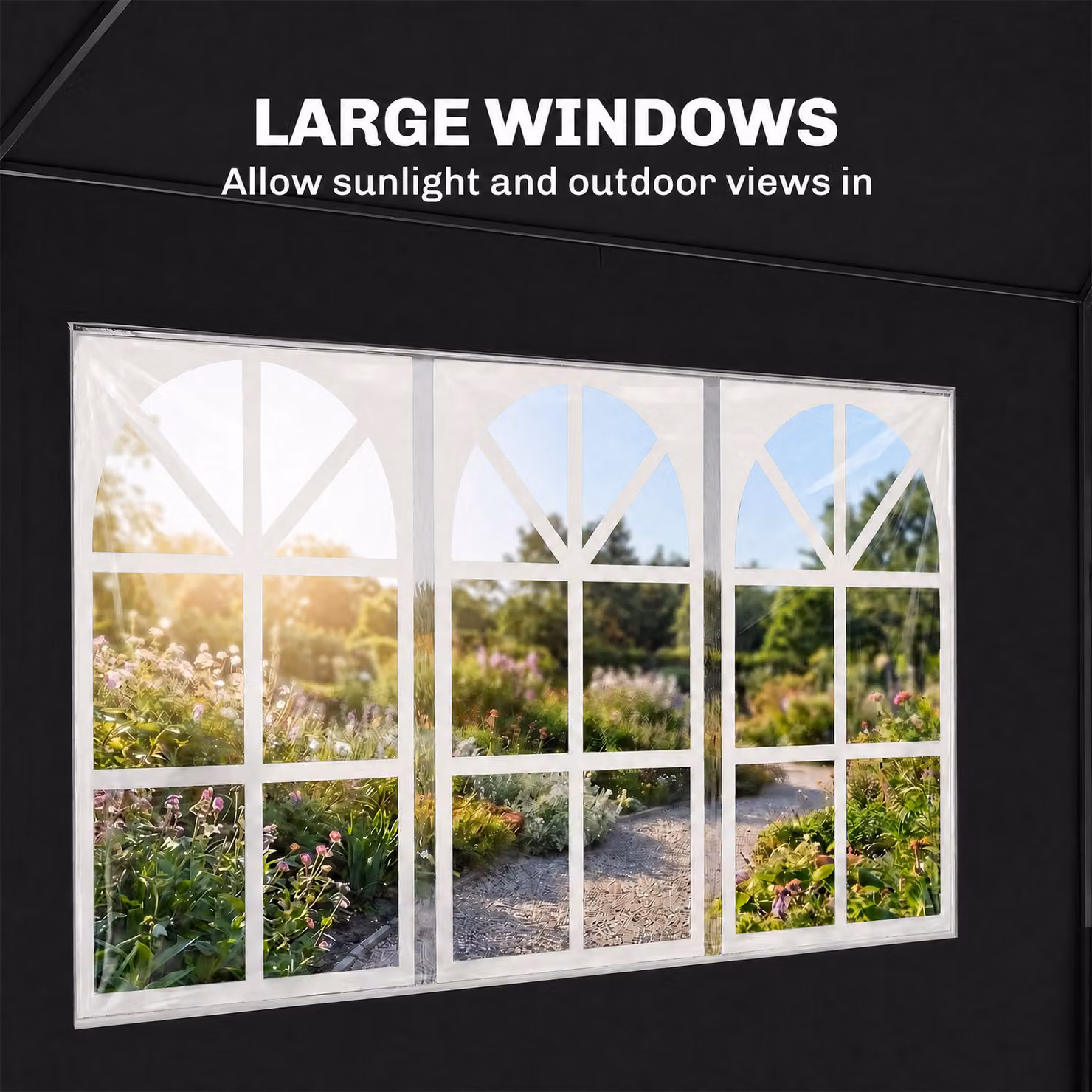 Outsunny Party Tent Gazebo Marquee with Windows and Side Panels, Dark Grey, W: 6 m, D: 3 m, H: 2.55 m – 5