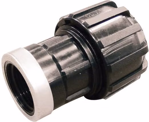 Hydrodif Black Plastic MDPE to 2 inch BSP Female Adaptor, 63mm