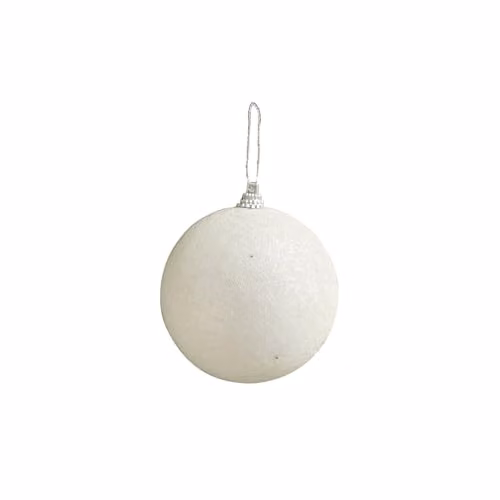 Melody Maison Set of 3 White Beaded Christmas Baubles, Diameter: 8 cm – 3