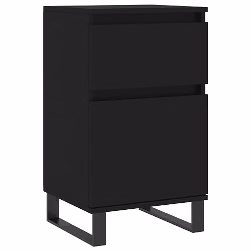 vidaXL Set of 2 Modern Black Sideboards in Engineered Wood, W/D/H: 40 x 35 x 70 cm – 4