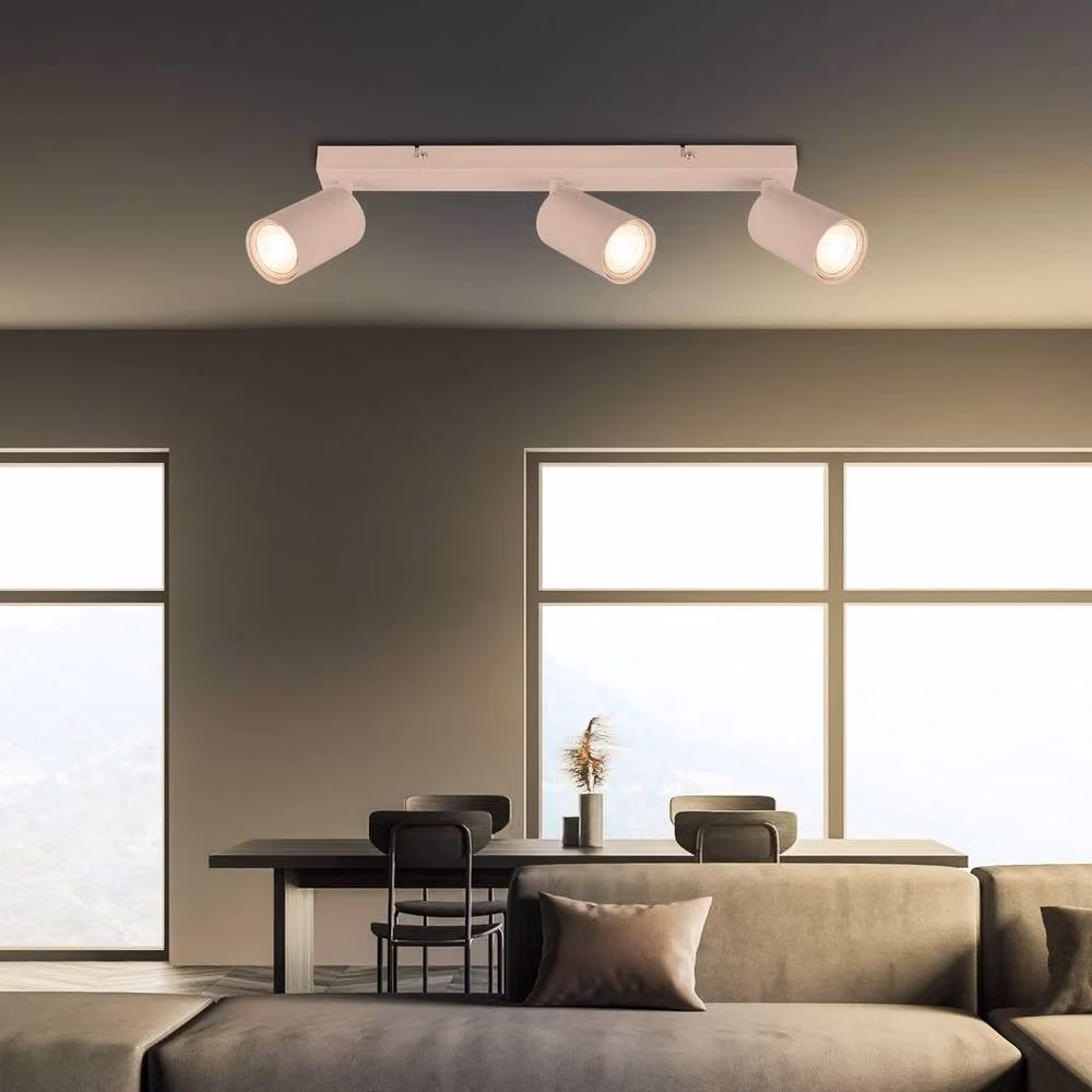 Briloner Beige Modern Metal Ceiling Spotlight with 3 Adjustable GU10 Lights – 3