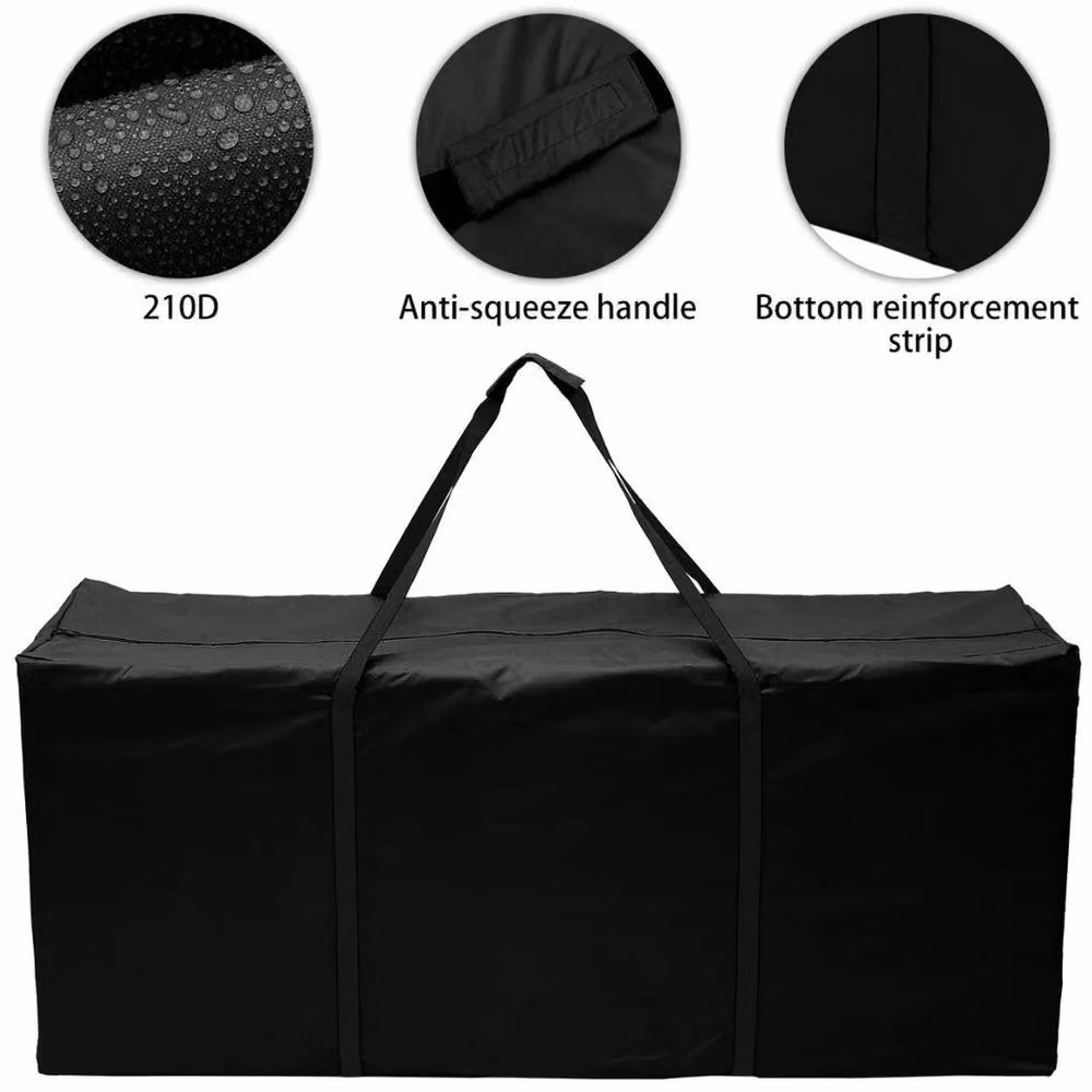 KORVIXA Black Outdoor Garden Furniture Cushion Storage Bag, 100 cm – 4