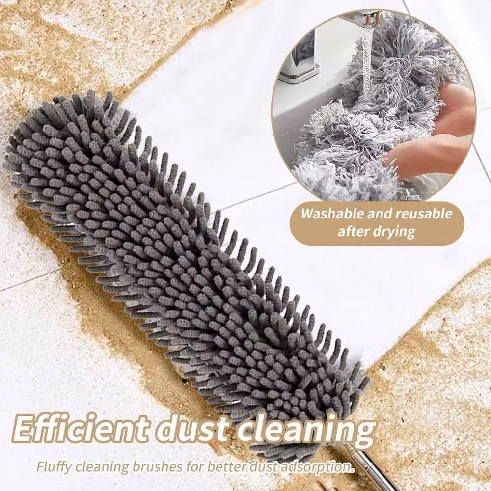 FLAVORA Grey Microfibre Duster with 250cm Extendable Telescopic Handle – 3