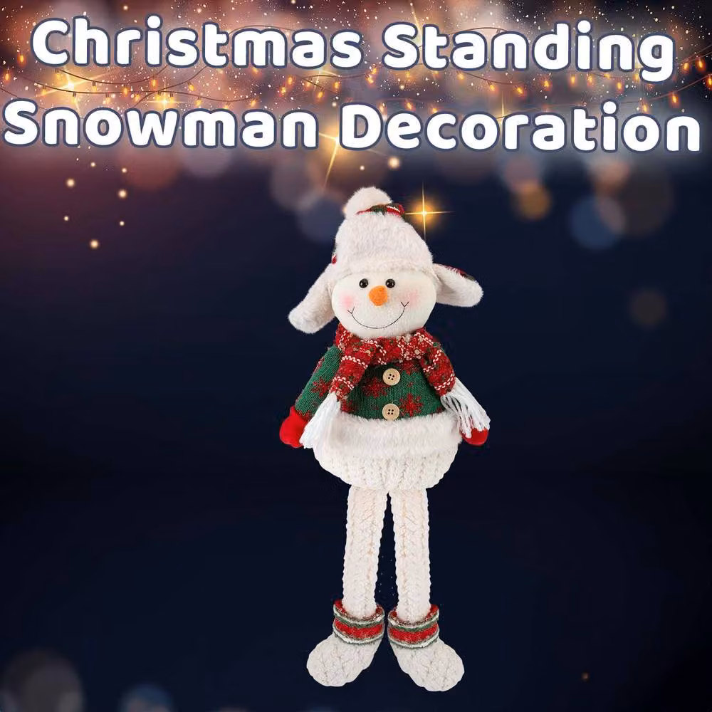 VFM e-Store Christmas Standing Snowman Decoration in White and Red, H 51.5 cm x W 23.5 cm – 2