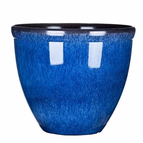 Garden Gear Elegant Bell Glazed Planter in Ocean Blue, Diameter: 39.5 cm, Height: 34 cm