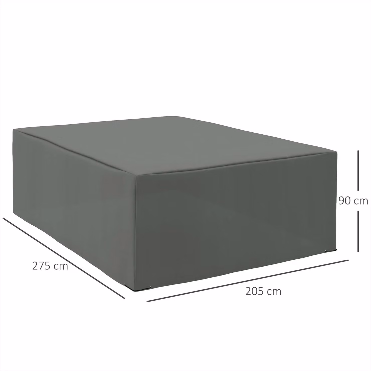Outsunny Grey Water Repellent Outdoor Furniture Protective Cover, W: 275 cm x D: 205 cm – 2