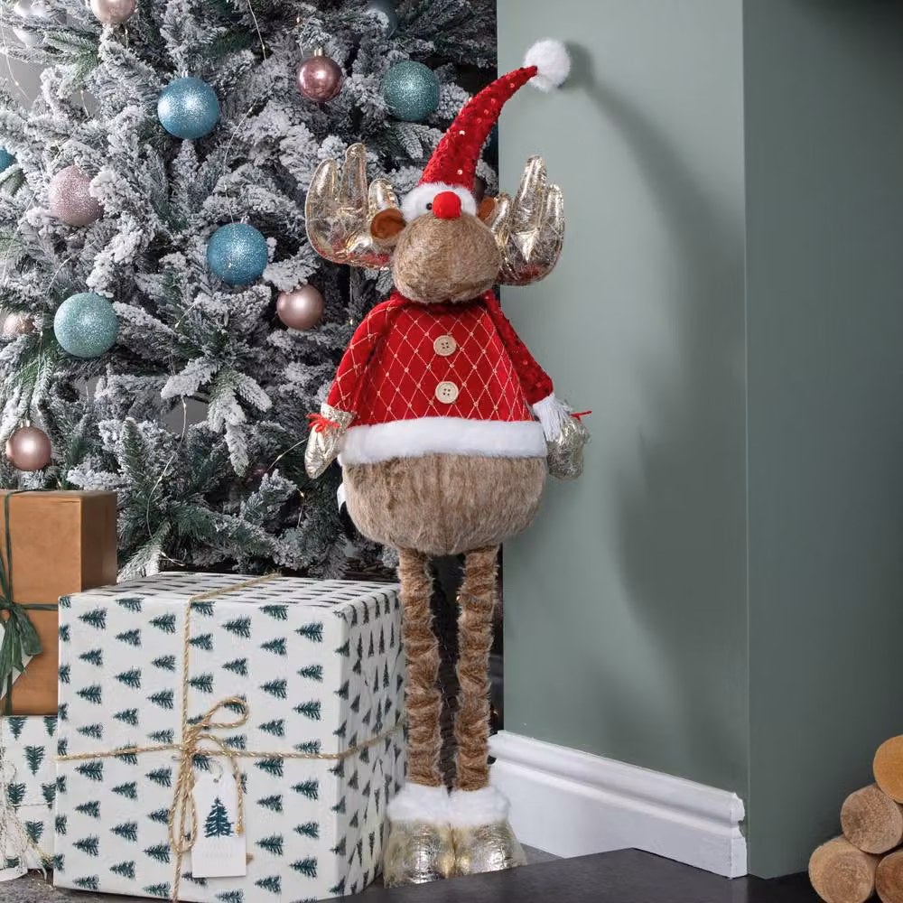 Samuel Alexander 1m Plush Festive Golden Comet Decoration in Gold, Red and White – 3