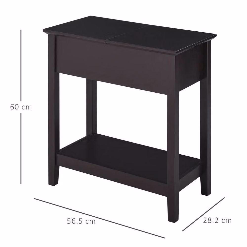 EONLION Retro Narrow Side Table in Brown with Lift Mechanism – 2