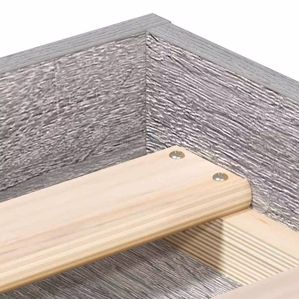 Berkfield Home Modern Bed Frame in Grey Sonoma, W/D/H: 100 x 203 x 35 cm – 2