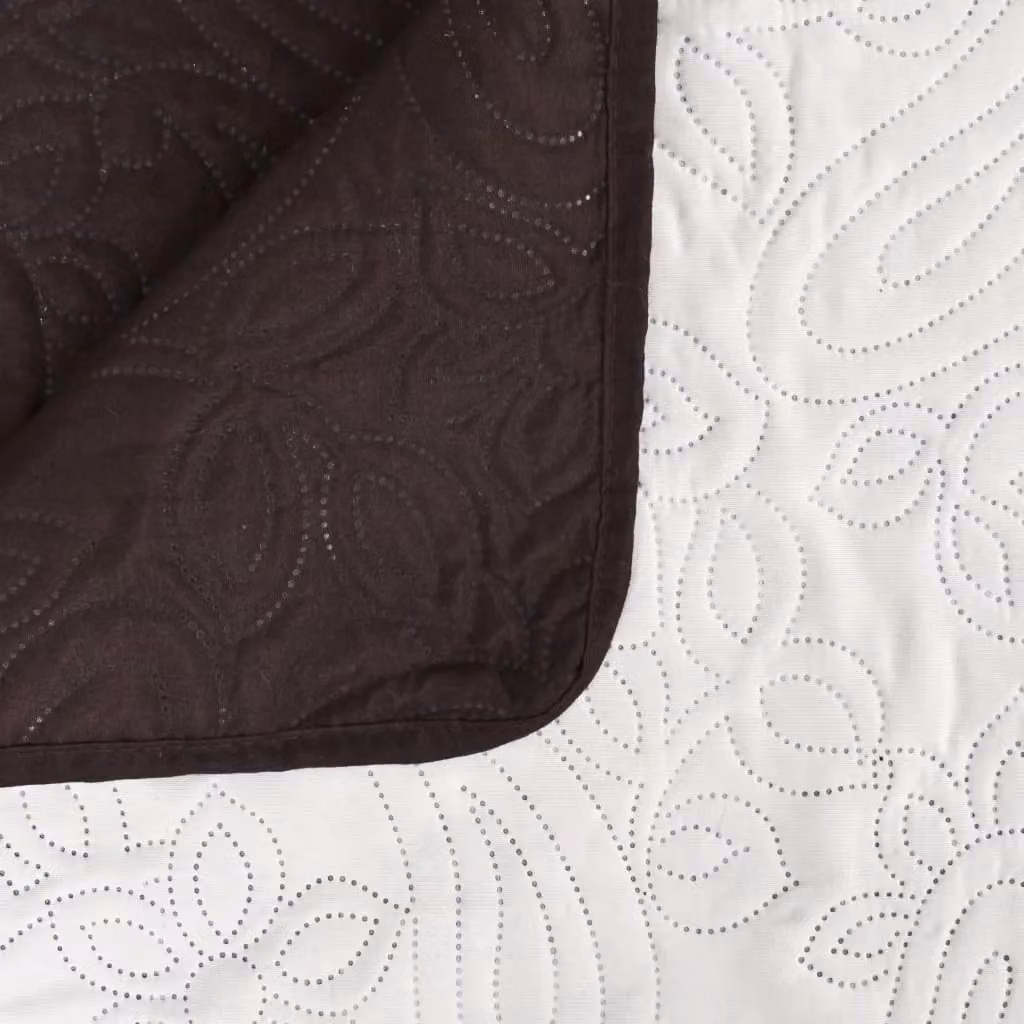 Berkfield Home Reversible Quilted Microfibre Bedspread in Brown and Beige, W/D/H: 230 x 260 cm – 4