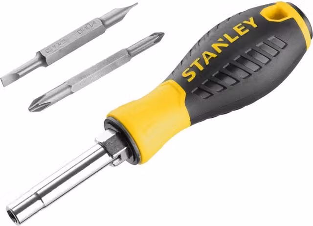Stanley 6-way Manual Screwdriver in Yellow and Multicolour – 1