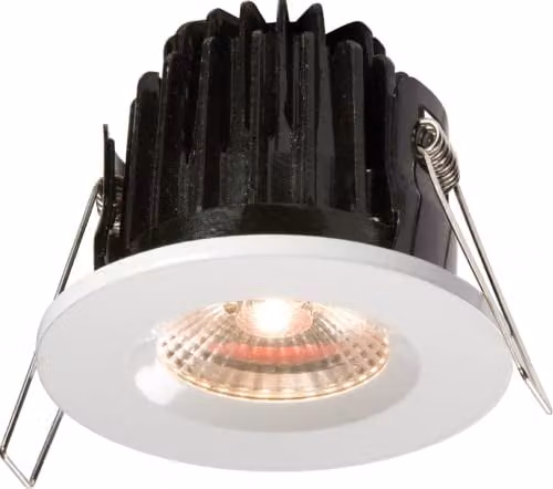 Knightsbridge 7W LED IP65 Recessed Downlight, 3000K Warm White, White Round Bezel