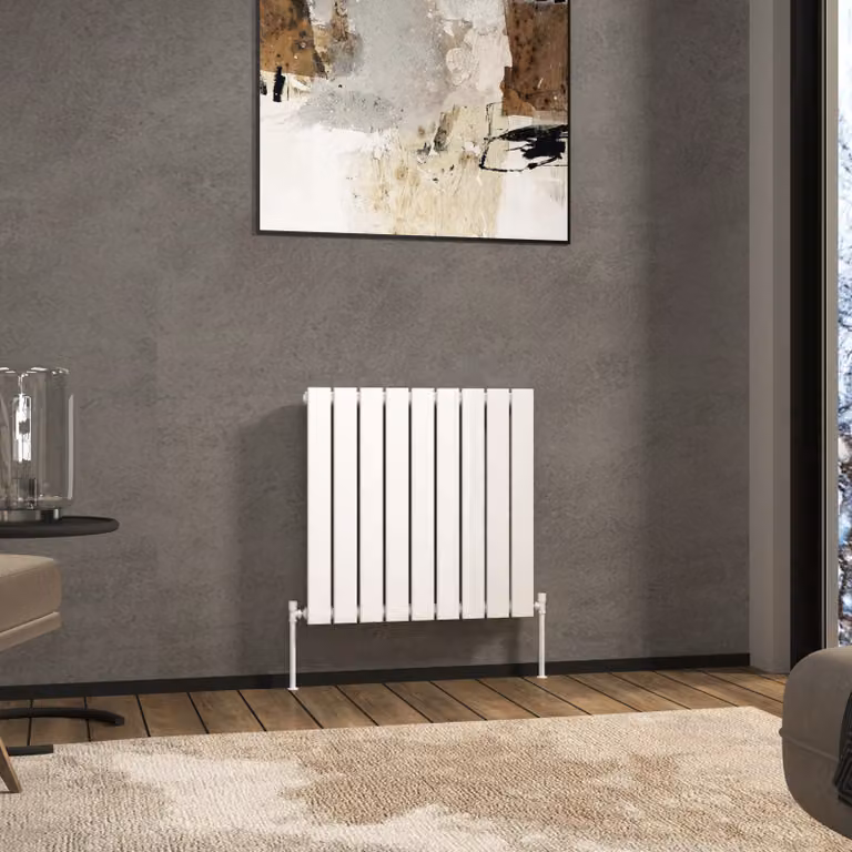 Aurexa White Horizontal Designer Steel Radiator, Wall Mounted, W/H: 60 x 61.2 cm