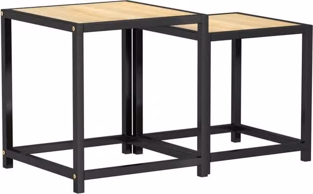 Berkfield Home Set of 2 Nested Tea Tables in Sonoma Oak and Brown MDF – 1