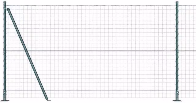 Berkfield Home Euro Fence with 7 Flanged Posts, Galvanised Steel, Green, W: 10 m, H: 1.2 m – 1