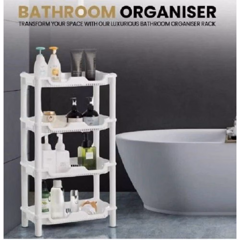 FORGEVIO White 4 Tier Corner Bathroom Shower Caddy and Freestanding Storage Shelf – 3
