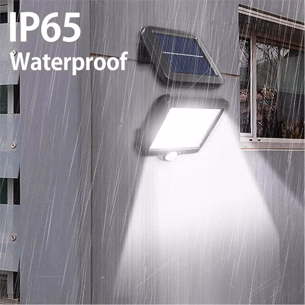 SPETLEK Solar PIR Motion Sensor Outdoor Wall Security Floodlight in Black – 6
